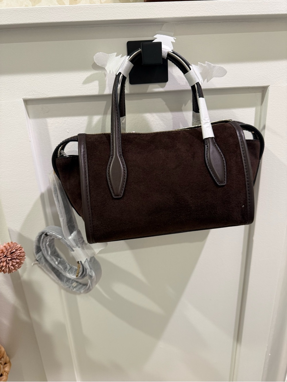 Madewell Dark Brown Suede Crossbody Satchel